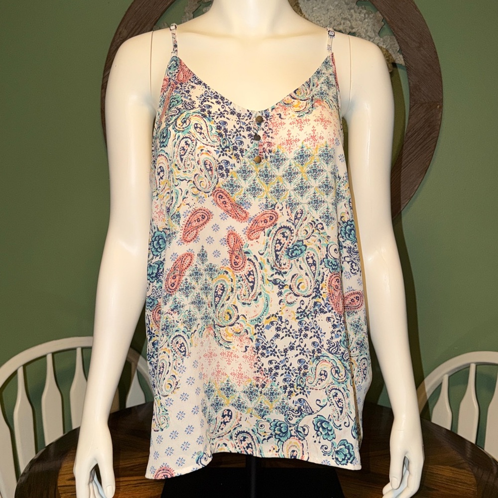 Maurices Multi-Color Paisley Print Spaghetti Strap Cami